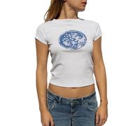 Femmes Y2K Crop Top Manches Courtes Motif Fruits Hauts Slim Fit Elastique E-Girls Cropped Tee Tops Cute Graphic Baby Tee Basic Shirt Harajuku Crop Top 90S Kawaii Streetwear Tenue d'esthète Vintage