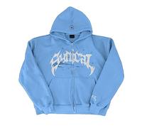 Femmes Y2K Zip Up Hoodie Gothique Harajuku Sweat à Capuche Fermeture à glissière complète Halloween Squelette Imprimé Papillon Veste à Capuche Esthétique E-Girl 90's Vintage Sweatshirts