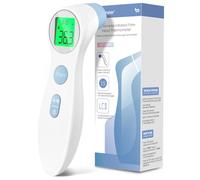 femometer Thermomètre Frontal Bébé et Adulte Sans Contact, Blanc clair | Lecture Précise Instantané, Alarme de Fièvre, Simple à Utiliser, Thermomètre Infrarouge, Mode Muet