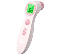 Femometer Thermomètre frontal pour bébés, enfants et adultes, thermomètre à fièvre sans contact avec alarme de fièvre, Rose
