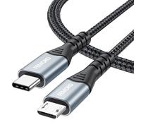 FEMORO Câble adaptateur USB C vers micro USB de 0,9 m tressé USB-C vers micro USB OTG 480 Mbit/s Compatible avec MacBook Pro, Galaxy S22 S21 S10, LG, HTC