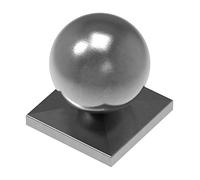 Fenau | Cache-pilier/Capuchon de poteau pour tube carré | 80x80 mm | avec Balle/Bille/boule Ø 80 mm | Acier (brut) S235JR