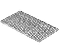Fenau | Caillebotis/Grille conforme aux normes de l'industrie du bâtiment, Dimensions : 490 x 890 x 25 mm, Dimensions du maillage: 30/30 mm, galvanisée, cadre: 500 x 900 x 28 mm)