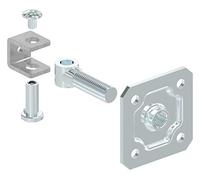 Fenau | charnière de but M20 | réglable | avec plaque de fixation | acier (brut) S235JR