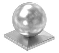 Fenau | couvercle de colonne/post-capuchon pour tube carré | 100x100 mm | avec Balle/Bille/boule Ø 100 mm | acier (brut) S235JR