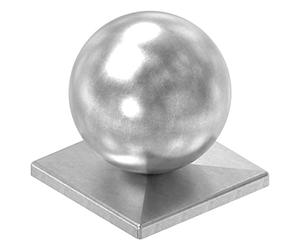 Fenau | couvercle de colonne/post-capuchon pour tube carré | 100x100 mm | avec Balle/Bille/boule Ø 100 mm | acier (brut) S235JR