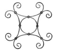 Fenau | Elément décoratif | D: 290x290mm | M: 10x5 mm | Acier S235JR, brut, Fer forgé ornement/élément décoratif/pour clôture métallique ou portail