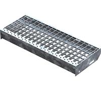 Fenau | Marche perforée Acier inox (R11) XSL - Dimensions : 600 x 240 mm - Maillage: 30/30 mm, Galvanisation, conforme à la norme DIN, Adapté aux escaliers de secours