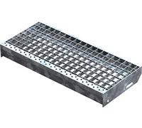 Fenau | Marche perforée Acier inox (R11) XSL - Dimensions : 600 x 270 mm - Maillage: 30/30 mm, Galvanisation, conforme à la norme DIN, Adapté aux escaliers de secours