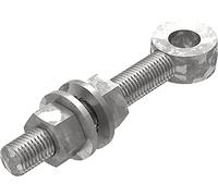 Fenau - Paumelle de portail M12 / support réglable avec languette à trou oblong - acier S235JR, brut - capacité de charge par paire : 50 kg