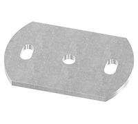 Fenau | Plaque d'ancrage | Ø 120x80x6 mm | Acier (bruts) à souder/avec trous percés pour fixation au mur ou au sol
