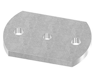 Fenau | Plaque d'ancrage | D : 120x80x10 mm | Acier (bruts) à souder/avec trous percés pour la fixation au mur ou au sol, un trou central Ø 12,5 mm
