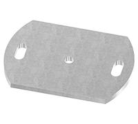 Fenau | Plaque d'ancrage | D : 170x120x8 mm | Acier (bruts) à souder/avec trous percés pour fixation au mur ou au sol