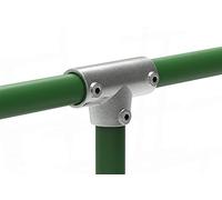 Fenau | Raccord en T, long, réglable de 0 à 11°, Ø 33,7 mm, raccord de tube, fonte malléable, galvanisé à chaud, vis incluses