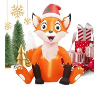 Fenayuu Animal gonflable de Noël avec bonnet de Père Noël - Grande décoration de maison avec éclairage LED - Décoration de Noël gonflable - Pour le Nouvel An et les vacances, les bureaux, les écoles