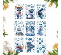 Fenayuu Autocollants Bonhomme de Neige d'Hiver - 12 Modèles Mignons De Décoration De Père Noël En Dessin Animé - Autocollants de Scrapbooking de Noël | Pour Ecole Classe Chambre Salon Appartement