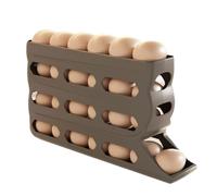 Fenayuu Boîte à œufs pour réfrigérateur - 4 étages - Avec fonction auto-roulante - Capacité de 30 pièces - Antidérapante - Facile à nettoyer - Peu encombrant