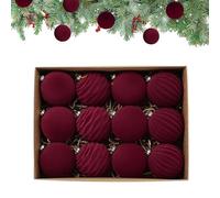 Fenayuu Boules de Noël | 12 Pièces d'Ornements pour Sapin de Noël | Sphères Veloutées 8 cm pour Mur Décoration Domicile Événement Fêtes de Fin d'Année Mariage