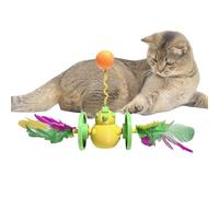 Fenayuu Canne à pêche pour chat - Balle à rouler à 360 ° pour le divertissement des chatons - Poupée de pêche stimulante - Pour sols intérieurs et extérieurs - Tapis de sol pour la maison, les voyages