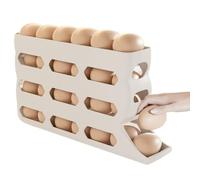 Fenayuu Distributeur automatique d'œufs pour réfrigérateur - Avec 4 niveaux d'éjection - Capacité de 30 pièces - Antidérapant, facile à nettoyer - Peu encombrant