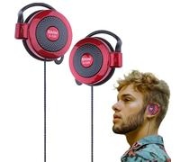 Fenayuu Écouteurs de sport filaires avec crochet auriculaire, microphone, résistant à la transpiration, pour l'entraînement, le jogging, la salle de gym, les écouteurs pour ordinateur