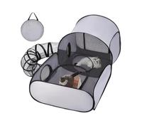 Fenayuu Enclos de jeu pour chat | Parc pour chien | Tente de course pliable pour chat avec tunnel de jeu - Tente portable pour animaux de compagnie pour le camping, l'extérieur, l'intérieur et les