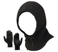 Fenayuu Ensemble bonnet et gants | Foulards chauds - Bonnets d'hiver chauds, pour hommes, femmes, voyageurs, étudiants, amateurs de plein air, voyages, randonnée, ski, camping, cyclisme, trajets, Noir