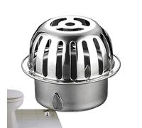 Fenayuu Grille de drainage de sol, tamis d'écoulement de sol, attrape-cheveux en forme de dôme en acier inoxydable, contre le colmatage, pour cour, balcon, cave, salle de bain