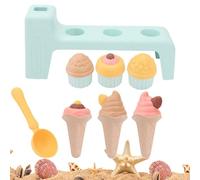 Fenayuu Jeu de plage pour , seau à crème glacée, truelle à lisser, moules comme jouets d'extérieur, kit d'activités de sable pour , pour arrière-cour, bord de mer, bord de piscine, rive