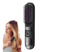 Fenayuu Lisseur De Cheveux Sans Fil,Brosse Bouclante Électrique - Lisseur Brosse 2 en 1 Sans Fil Portable avec 3 Températures Réglables