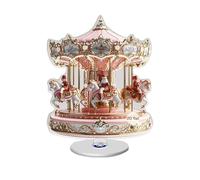 Fenayuu Ornement de carrousel de Noël | Socle rotatif à 360° | Ornement créatif en résine synthétique pour petite amie, enfants, festival de Noël