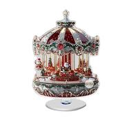 Fenayuu Ornement de carrousel de Noël | Socle rotatif à 360° | Ornement créatif en résine synthétique pour petite amie, enfants, festival de Noël