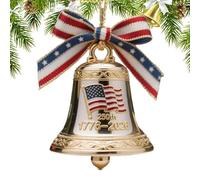 Fenayuu Ornements de cloches de Noël - Décoration patriotique métallique - 1776-2026 Amérique 250e anniversaire Cloche pour sapin de Noël, porte de cheminée, fenêtre, décoration de fêtes patriotiques