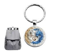 Fenayuu Pendentif de sac, clip à bijoux plat motif tigre - Pendentif de sac à main - pour femmes, hommes, portefeuilles, sacs à dos, Noël, Nouvel An chinois