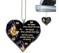 Fenayuu Pendentif de voiture en forme de cœur pour la décoration du rétroviseur - Pendentif pour - Décoration pour le rétroviseur | Convient pour sac à dos, intérieur, véhicule, filles, femmes