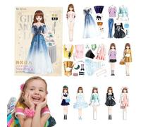 Fenayuu Poupées à habiller magnétiques, mannequins à enfiler magnétiques | Comment faire et jouer un kit de jeu de voyage - de princesse en papier aux couleurs vives pour filles