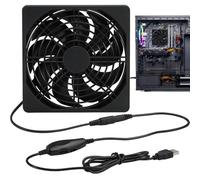 Fenayuu Ventilateur USB pour le refroidissement des ordinateurs et des appareils - 3 vitesses - Ventilateur silencieux 5 V - Ventilateur d'ordinateur silencieux 120 mm - Pour récepteur TV, routeur