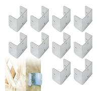 Fence Clamp, U Bracket, Metal Fixing Clip, 3.2x3.2x1.6cm/1.26x1.26x0.63 Inches Rust Resistant Hardware, Multi Angle Mount, 2 Pack Silver for Garden Partition Woodworking Farm Setup
