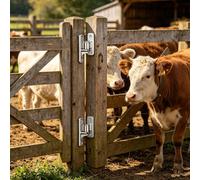Fence Gate Hinges - Hardware Strong Load, Bearing Design for Smooth Swing Wood Farm Door Hinges for Farm Ranch Driveway Livestock Pen Garden Home Repair 1.97 inches