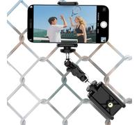 Fence Phone Mount, Foldable Mounting Kit Clamp, Holder with Stable Grip, Compact Design for Smartphones and Action Cameras, Outdoor Supplies for Tennis Baseball Games Recording Live Sports Streaming