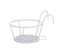 Fence Plant Hangers - Thickened Iron Weather Resistant, Heavy Duty Balcony Railing Flower Pot Basket, 23cm X 18cm X 18cm Framing + Over The Rail Hooks, Anti Rust Powder Coated Steel - For Balcony & De