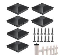 Fence Post Caps 6 Pack 9cm Waterproof PP Cover With Screws