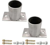 Fence Post Holder with Expansion Bolts & Screws | Pergola Post Base Trim Deck Post Support Round(Silver-2pcs,3.5x5cm/1.37"x1.96")