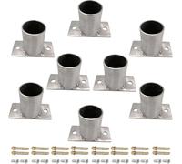 Fence Post Holder with Expansion Bolts & Screws | Pergola Post Base Trim Deck Post Support Round(Silver-8pcs,2.5x3cm/0.98"x1.18")