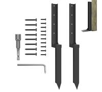 Fence Post Repair Kit - Ground Support Menders Set | Heavy Duty Fence Post Spikes | for Outdoor Garden Backyard Landscape Farm Lawn Patio Fixing Metal Anchors