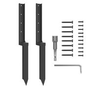 Fence Post Repair Stakes - Heavy Duty Support, Metal Ground Spikes | Thickened Steel Replacement Lawn Protection Kit, Quick Easy Fencing Reinforcement Hardware System with Resistant Finish
