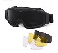 Fencelly Lunettes de sécurité tactiques avec 3 verres interchangeables, pour sports de plein air, airsoft, vision nocturne, résistance aux chocs, pour équitation, cyclisme