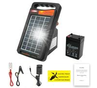 FenceMate Électrificateur Clôture Électrique Solaire, avec une sortie de 0.15 J jusqu'à 2 km, appareil portable pour élever des volailles ou des animaux domestiques