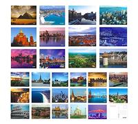 Fendawn Strive Lot de 30 cartes postales de voyage rétro - Paysage du monde