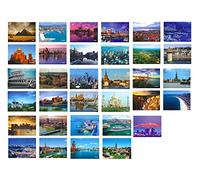 Fendawn Strive Lot de 33 cartes postales artistiques rétro avec paysage du monde